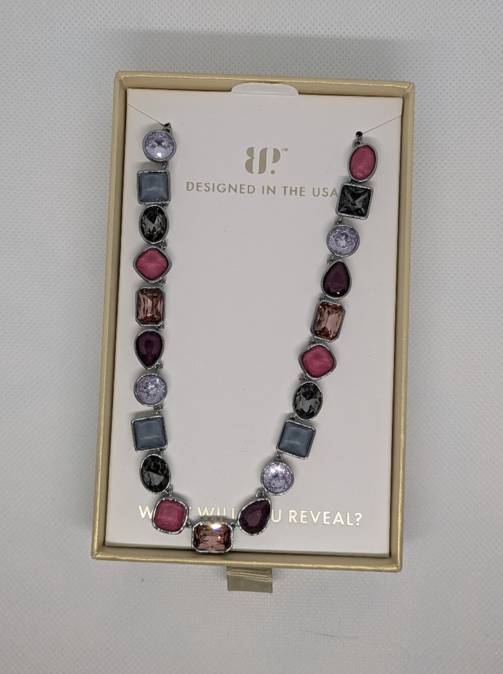 Jewel Candy Necklace - Holiday Ed - NK17948 - Glimmer On The Rocks -Black Cherry
